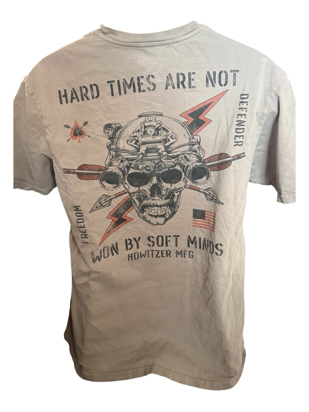 Howitzer Clothing Hard Times Are Not Forever Skull Military T-Shirt Men’s Large